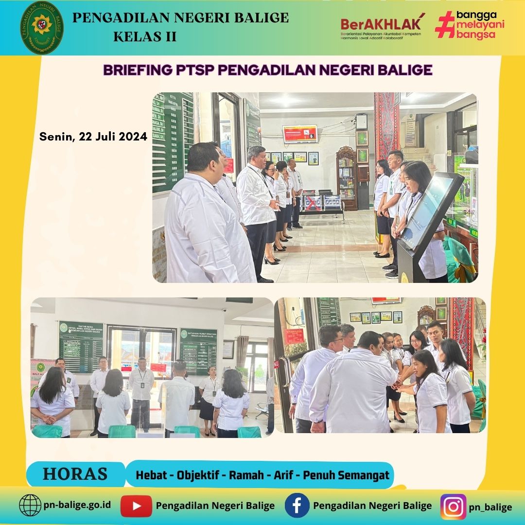 BRIEFING PTSP - Senin, 22 Juli 2024